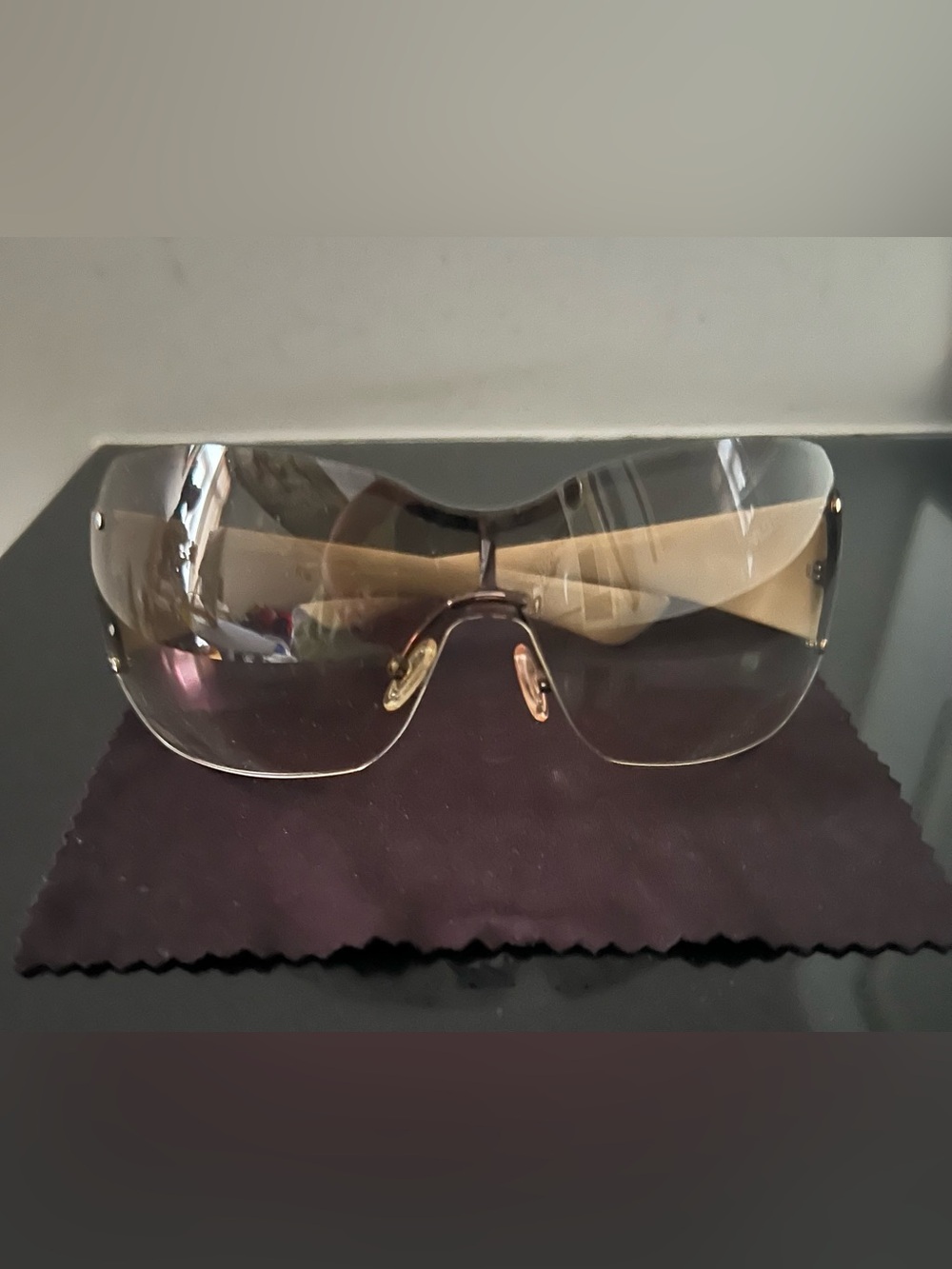 Gucci Black and Gold Sunglasses Case